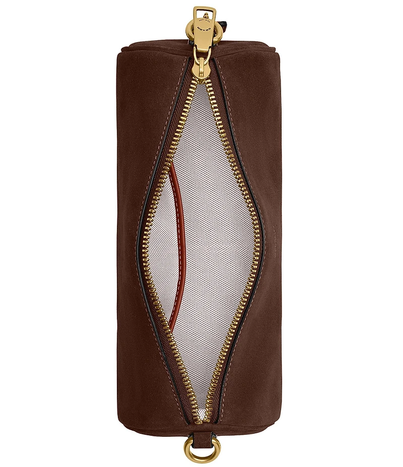 COACH Suede Barrel Shoulder Bag