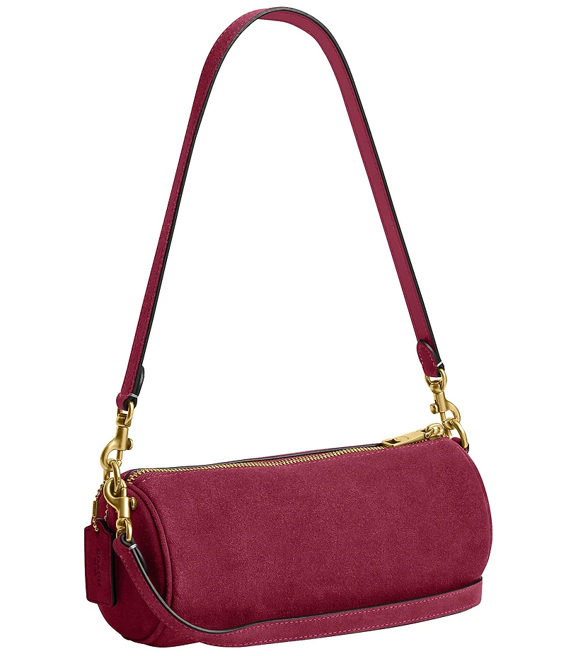 COACH Suede Barrel Shoulder Bag