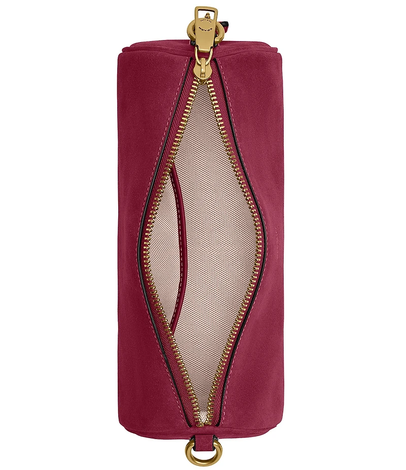 COACH Suede Barrel Shoulder Bag