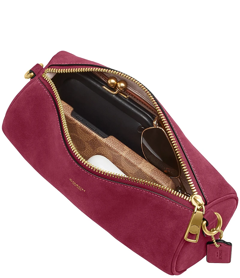 COACH Suede Barrel Shoulder Bag