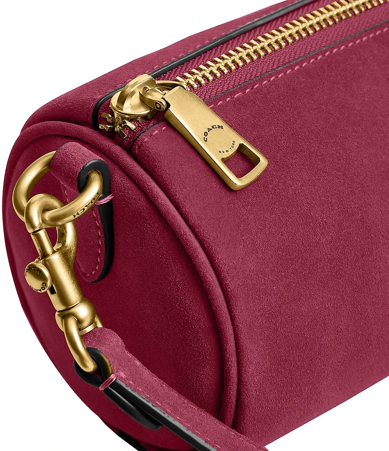 COACH Suede Barrel Shoulder Bag
