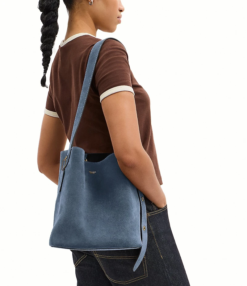 COACH Bleecker Suede Clip Bucket Bag