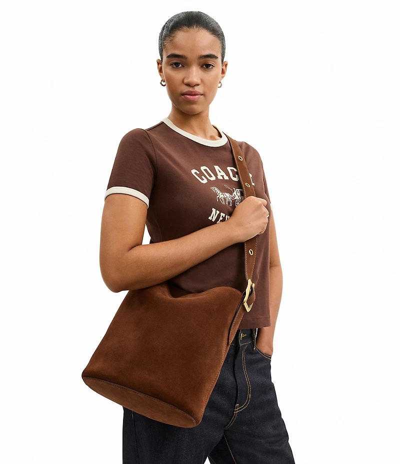 COACH Bleecker Suede Clip Bucket Bag