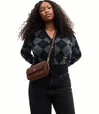 COACH Suede Brook Flap Chain Bag