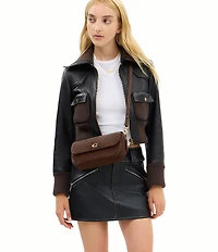 COACH Suede Brook Flap Chain Bag