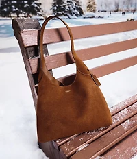 COACH Suede Brooklyn 34 Hobo Shoulder Bag