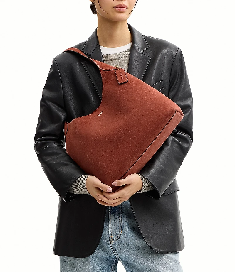 COACH Suede Brooklyn 34 Hobo Shoulder Bag