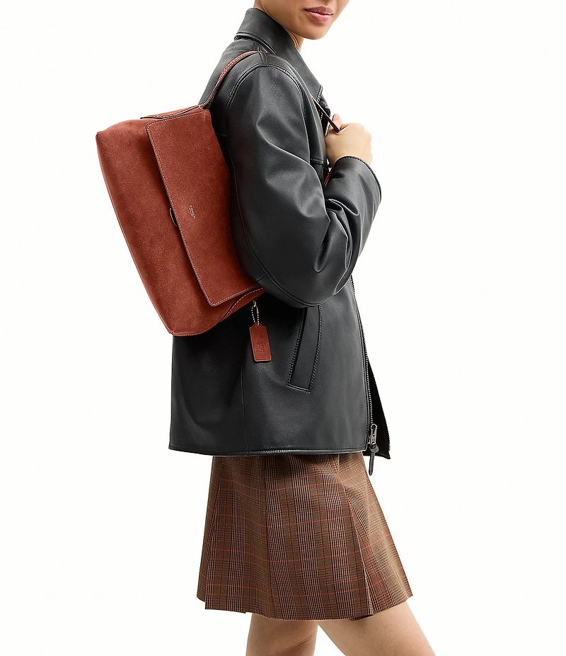 COACH Suede Chelsea Shoulder Bag 30