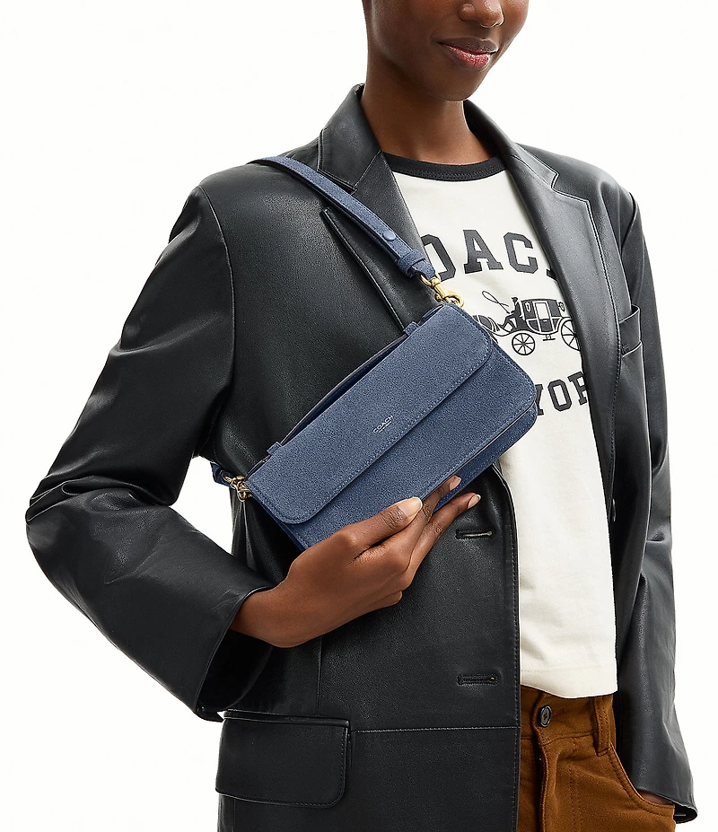 COACH Suede Elora Top Handle Crossbody Bag