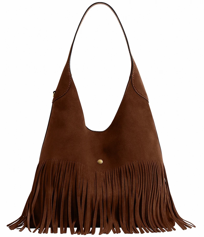 COACH Brooklyn 39 Suede Fringe Hobo Tote Bag