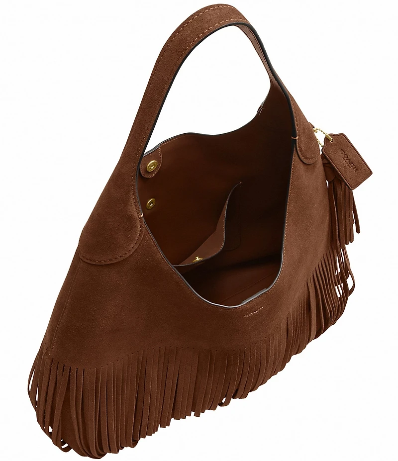 COACH Brooklyn 39 Suede Fringe Hobo Tote Bag
