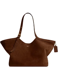 COACH Suede Gramercy Buckle Detail Oversized Slouchy Tote Bag