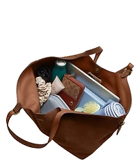 COACH Suede Gramercy Buckle Detail Oversized Slouchy Tote Bag