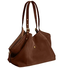 COACH Suede Gramercy Buckle Detail Oversized Slouchy Tote Bag