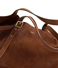 COACH Suede Gramercy Buckle Detail Oversized Slouchy Tote Bag