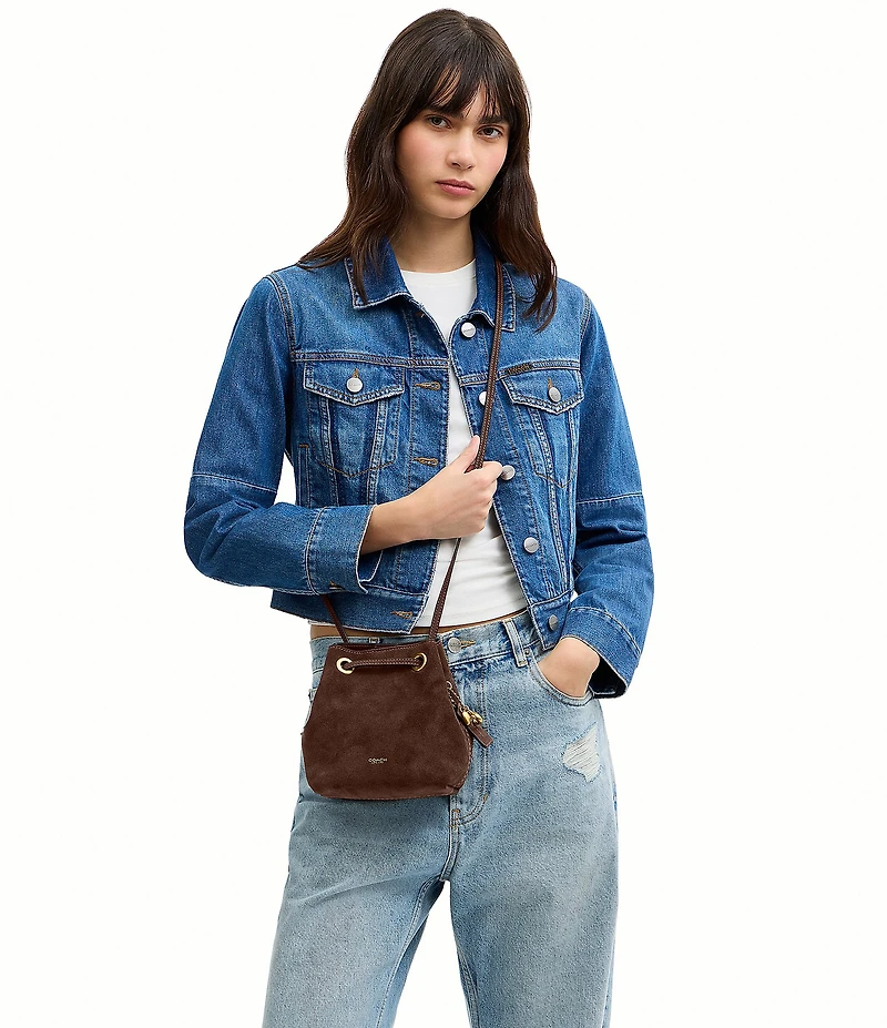 COACH Jade Suede Mini Drawstring Bag