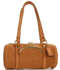 COACH Suede Kiss Lock Barrel Shoulder Bag 28