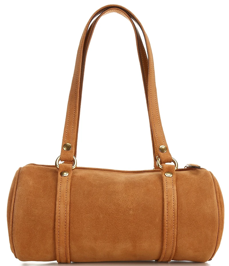 COACH Suede Kiss Lock Barrel Shoulder Bag 28
