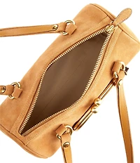 COACH Suede Kiss Lock Barrel Shoulder Bag 28