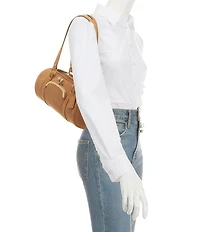 COACH Suede Kiss Lock Barrel Shoulder Bag 28