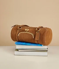 COACH Suede Kiss Lock Barrel Shoulder Bag 28