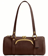 COACH Suede Kiss Lock Barrel Shoulder Bag 28