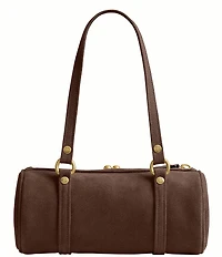 COACH Suede Kiss Lock Barrel Shoulder Bag 28