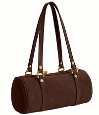 COACH Suede Kiss Lock Barrel Shoulder Bag 28