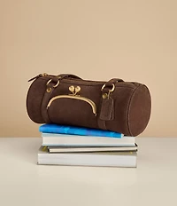 COACH Suede Kiss Lock Barrel Shoulder Bag 28