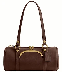 COACH The Coach Originals Kiss Lock 28 Suede Barrel Shoulder Bag