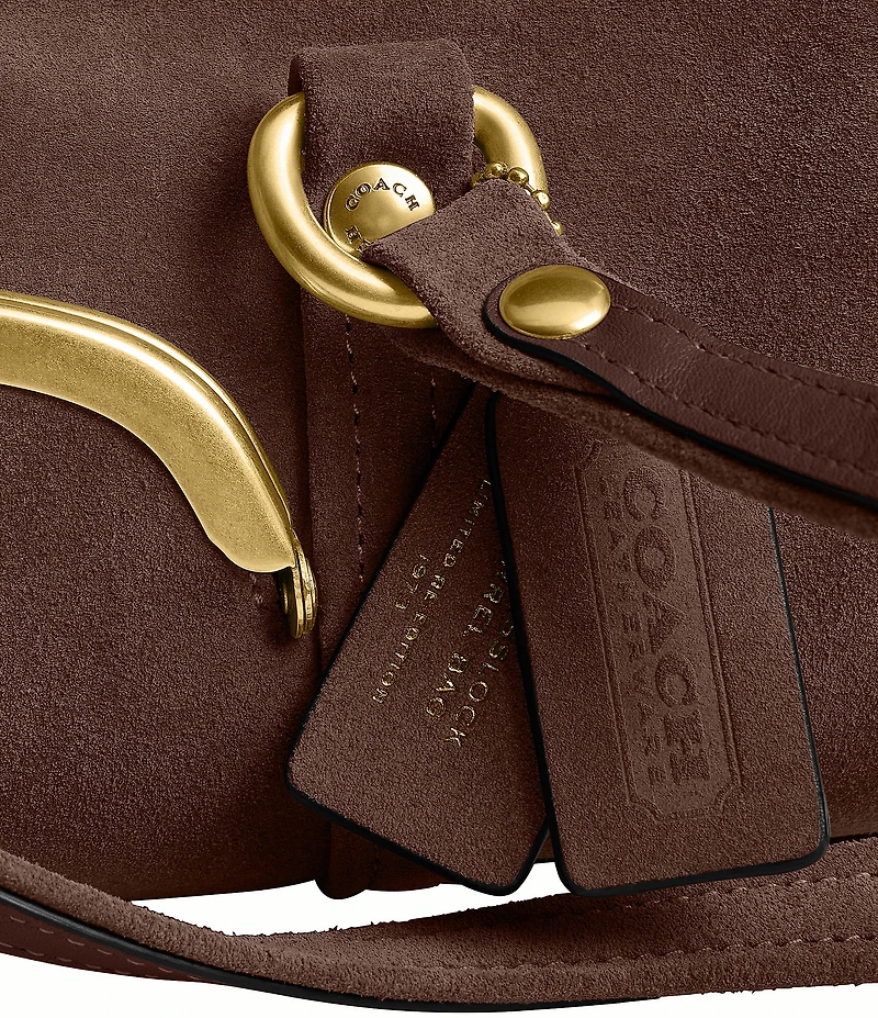 COACH The Coach Originals Kiss Lock 28 Suede Barrel Shoulder Bag