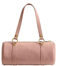 COACH Suede Kisslock Barrel Bag
