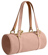 COACH Suede Kisslock Barrel Bag