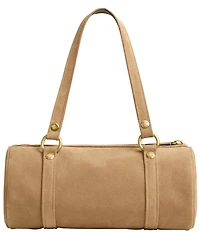COACH Suede Kisslock Barrel Bag