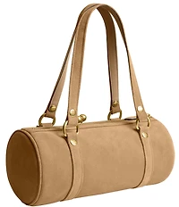COACH Suede Kisslock Barrel Bag