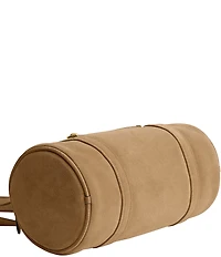 COACH Suede Kisslock Barrel Bag
