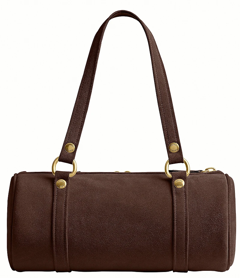 COACH The Coach Originals Suede Kisslock Barrel Bag