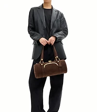 COACH The Coach Originals Suede Kisslock Barrel Bag