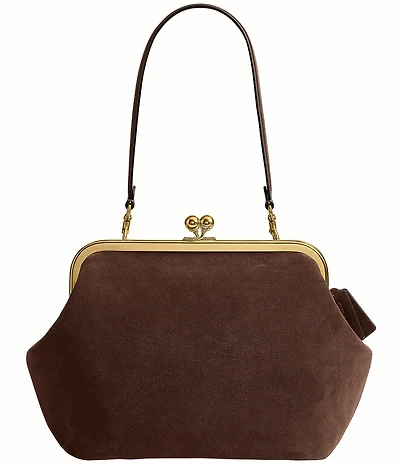 COACH Suede Kisslock Frame Bag 27