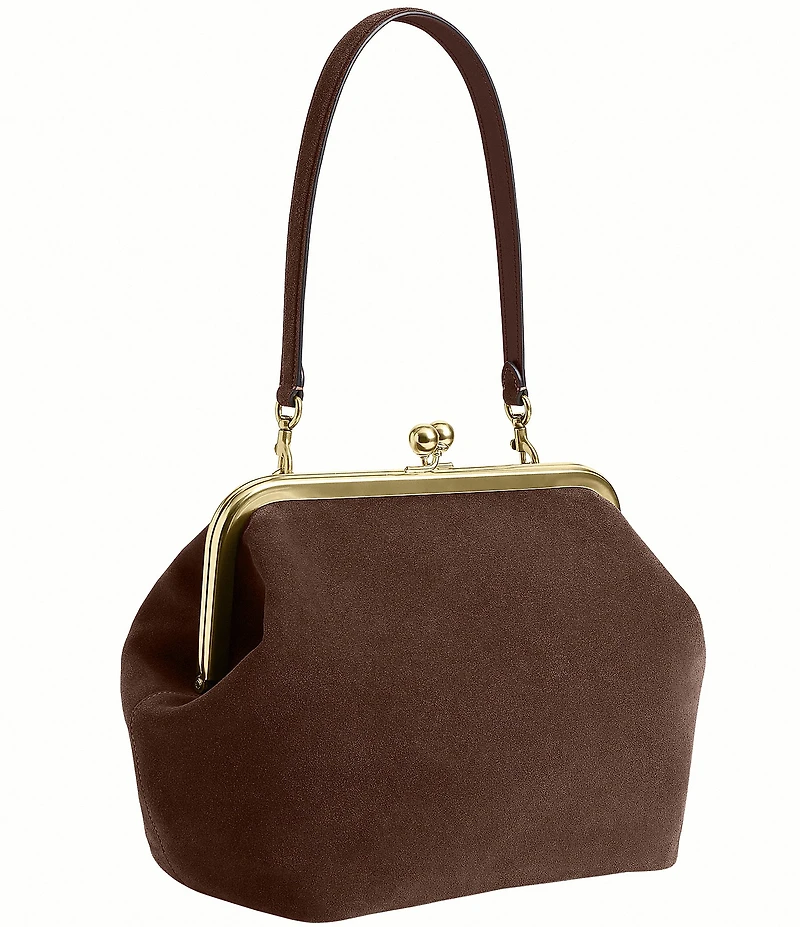 COACH Suede Kisslock Frame Bag 27