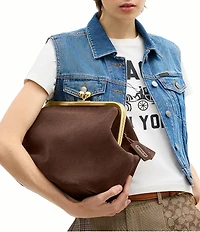 COACH Suede Kisslock Frame Bag 27