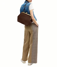 COACH Suede Kisslock Frame Bag 27