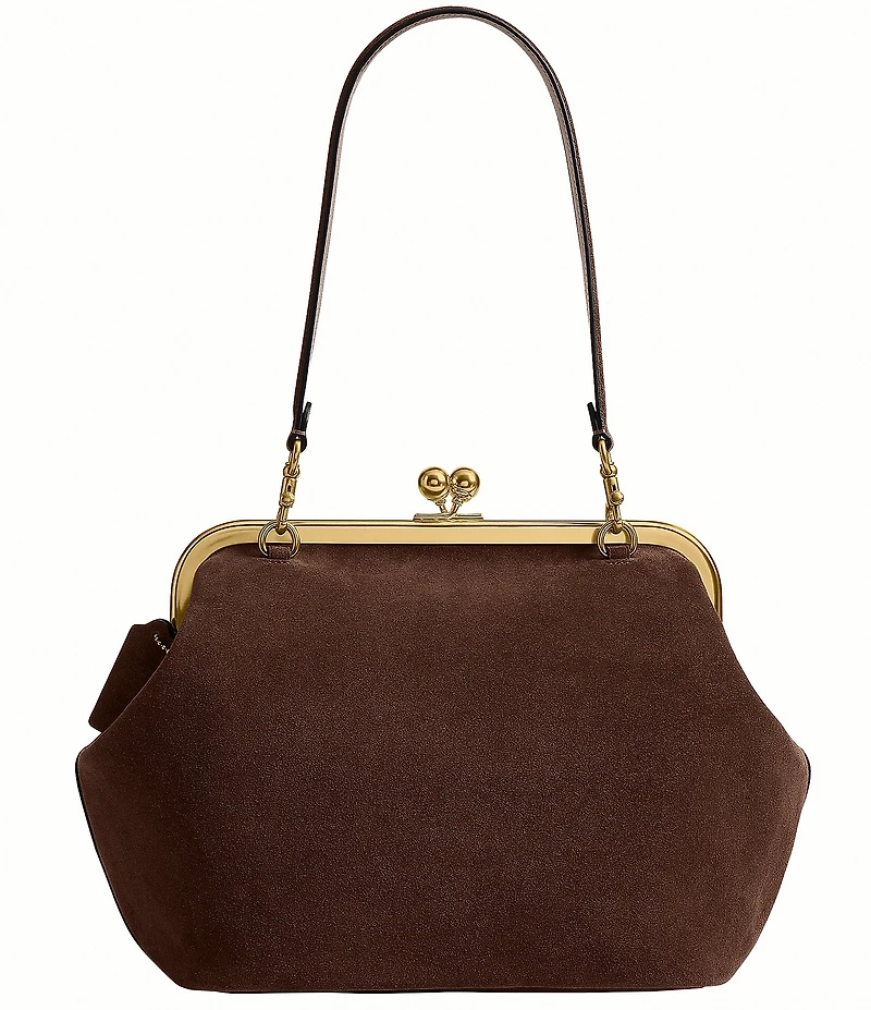 COACH Suede Kisslock Frame Bag 27