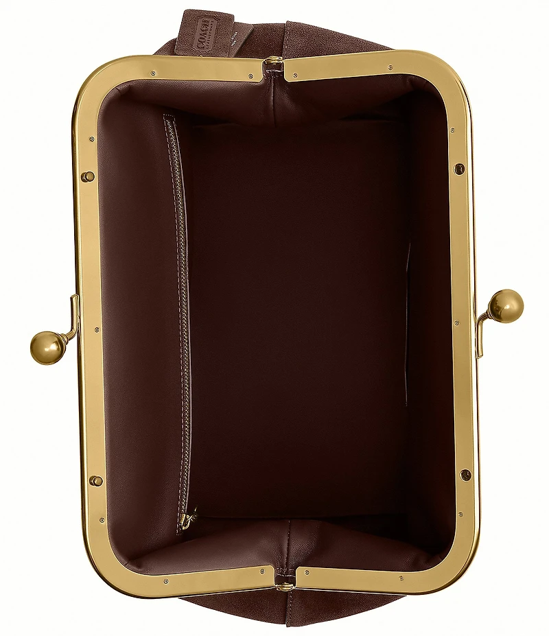 COACH Suede Kisslock Frame Bag 27