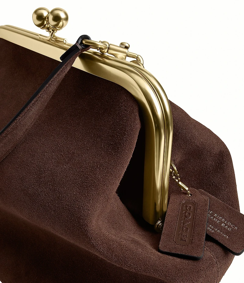 COACH Suede Kisslock Frame Bag 27