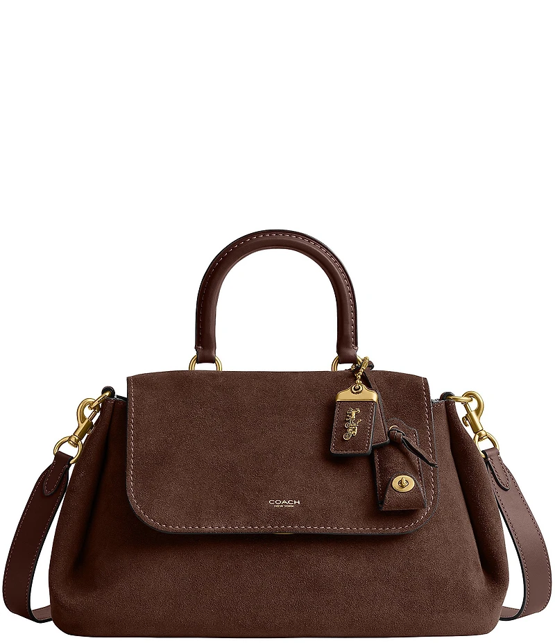 COACH Suede Slouchy Rogue Top Handle Satchel Bag