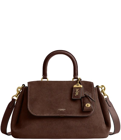 COACH Suede Slouchy Rogue Top Handle Satchel Bag