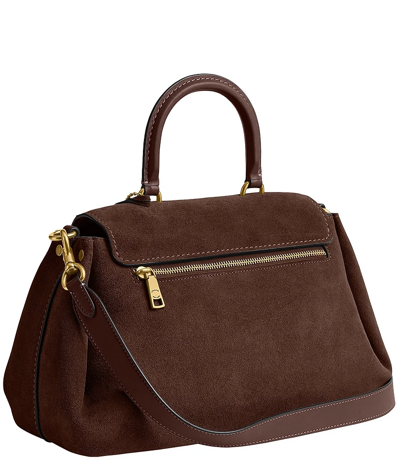 COACH Suede Slouchy Rogue Top Handle Satchel Bag
