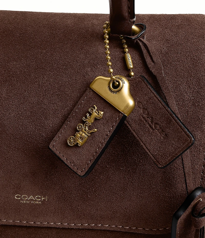 COACH Suede Slouchy Rogue Top Handle Satchel Bag