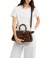 COACH Suede Slouchy Rogue Top Handle Satchel Bag
